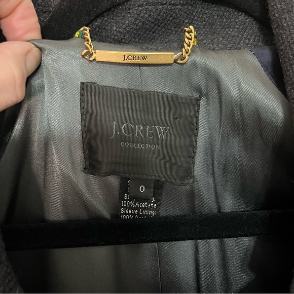 J. Crew Navy & Gray Rugby Stripe Wool Peacoat - Picture 12 of 14